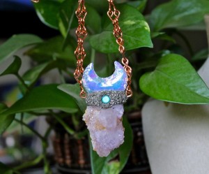 Aura Moon & Spirit Quartz Necklace