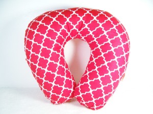 Red and White Twist Travel Pillow