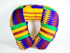 Multi-Colored African Kente Travel Pillow