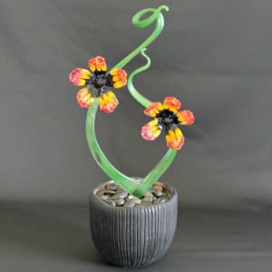 Exotic Glass Flower Sculpture