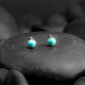 Turquoise Mini Studs – Small Turquoise Stud Earrings