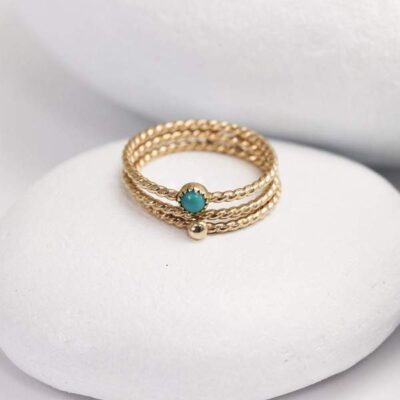 Turquoise-Stacking-Rings-in-Solid-Gold