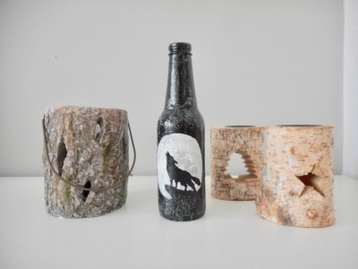 Howling-wolf-against-full-moon-halloween-decorations-hand-painted-beer-bottle-black-white-glitter-art-arts-shop-shops-shopping-Etsy-homedecor-handmade-homemade-trending-items