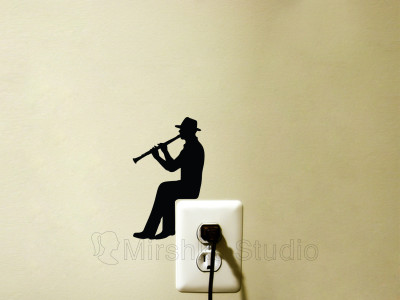 man-playing-clarinet-sticker