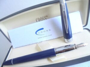 CROSS AVENTURA fountain pen in blue color and steel In gift box with garantee Original Graduation gift Valentine’s day for him or her