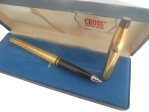 CROSS CLASSIC CENTURY fineliner ball pen in gold filled 10KT & electroplated Original in gift box Anniversary gift for him or her Letter A