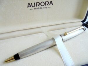 AURORA OPTIMA ball pen in SILVER Sterling 925 and gold plated + Gift box Graduation gift Him or her gift Anniversary gift Promotion gift