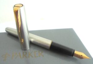 PARKER FRONTIER FOUNTAIN steel pen In gift box Collector gift for desk or pocket Anniversary Graduation Valentine’s day Birthday Easter