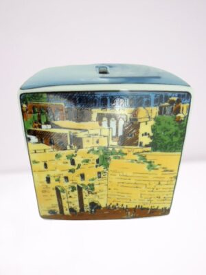 TIFFANY & CO. porcelain piggy bank safe for Jewish National Fund Limited Edition Table top with scenes of Israel JNF Keren Kayemeth Leisrael
