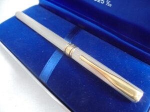 MAGELLANO AURORA fountain pen in sterling silver 925 and gold 14K nib M size In gift box