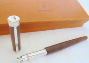 TRUSSARDI fountain pen in sterling SILVER 925 in gift box ORIGINAL