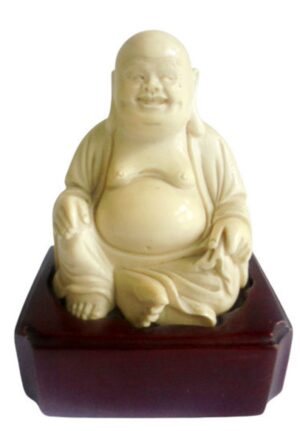 BUDDHA SCULPTURE VINTAGE statue not fusion with base in wood Original Asian paperweight carved miniature