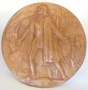 Big bronze medal CHRISTOPHER COLUMBUS Cristoforo Colombo World Exhibition Genova 1892