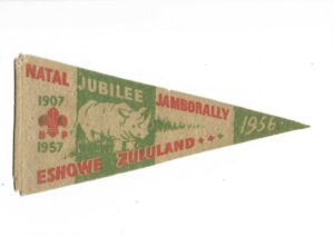 BOY SCOUTS flag pennant of the JUBILEE in 1956 Natal South Africa